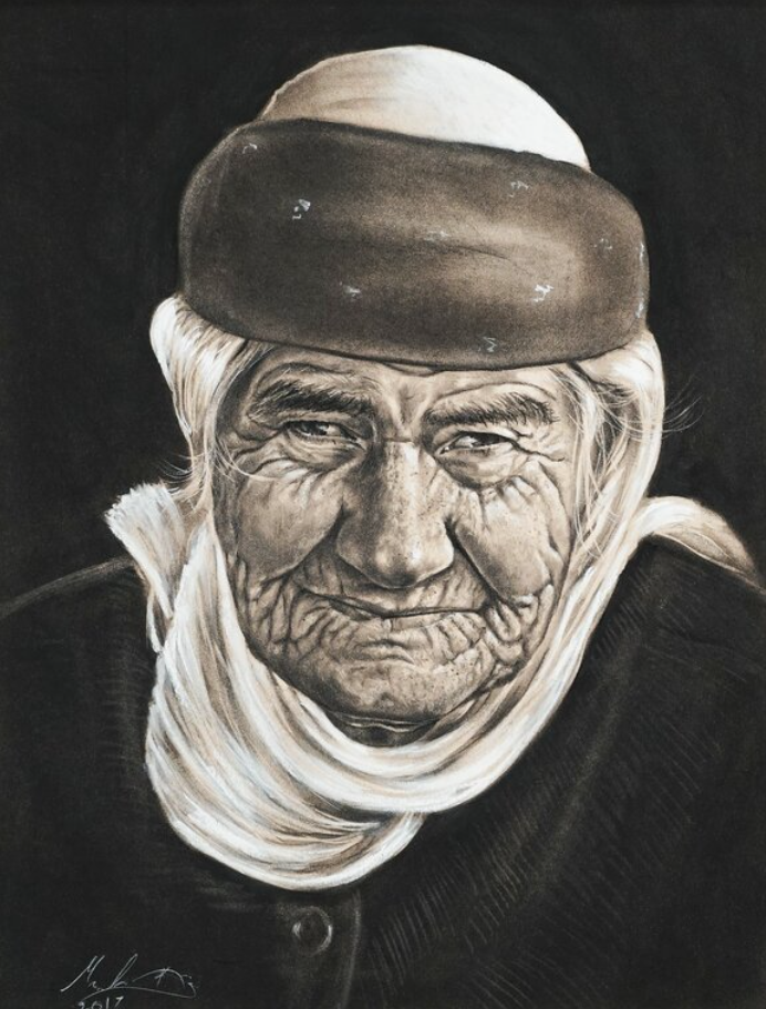 Old Woman Portrait by Maher Minyanish