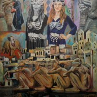 Nenous T. Mikhael “Remains of a Homeland” 59X 70” Oil on Canvas. 1st 2021 New Day​